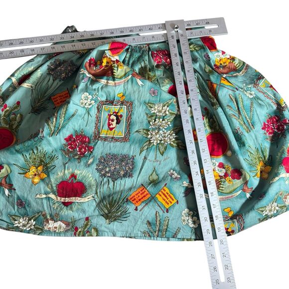 GRACE KARIN Ladies Sea Blue Retro Style VIVA FRIDA Wearable Art Skirt L - Picture 7 of 8
